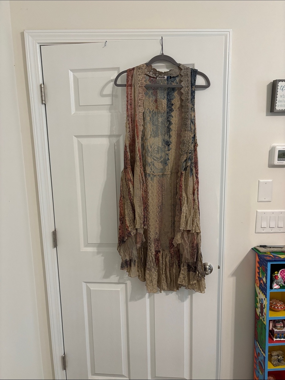 Boho Layered hi low Sheer Vest in Multi-Color